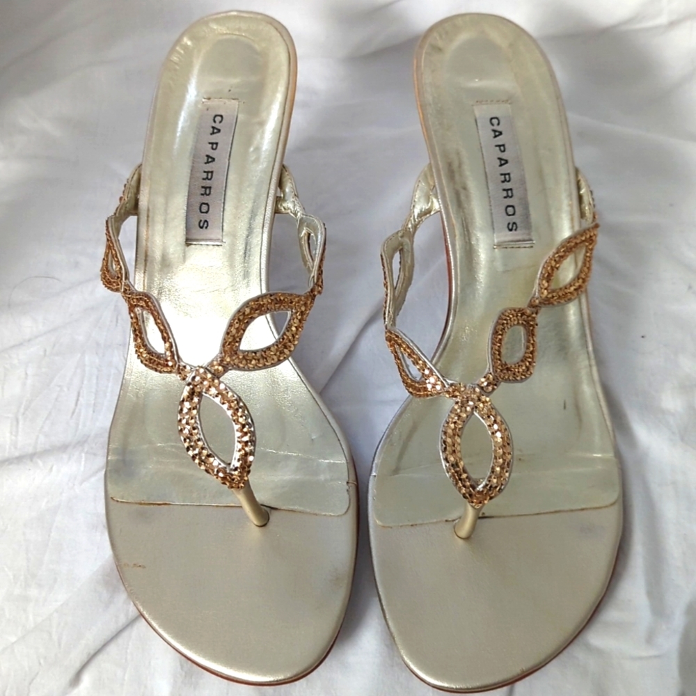 Caparros Gold Heeled Sandals